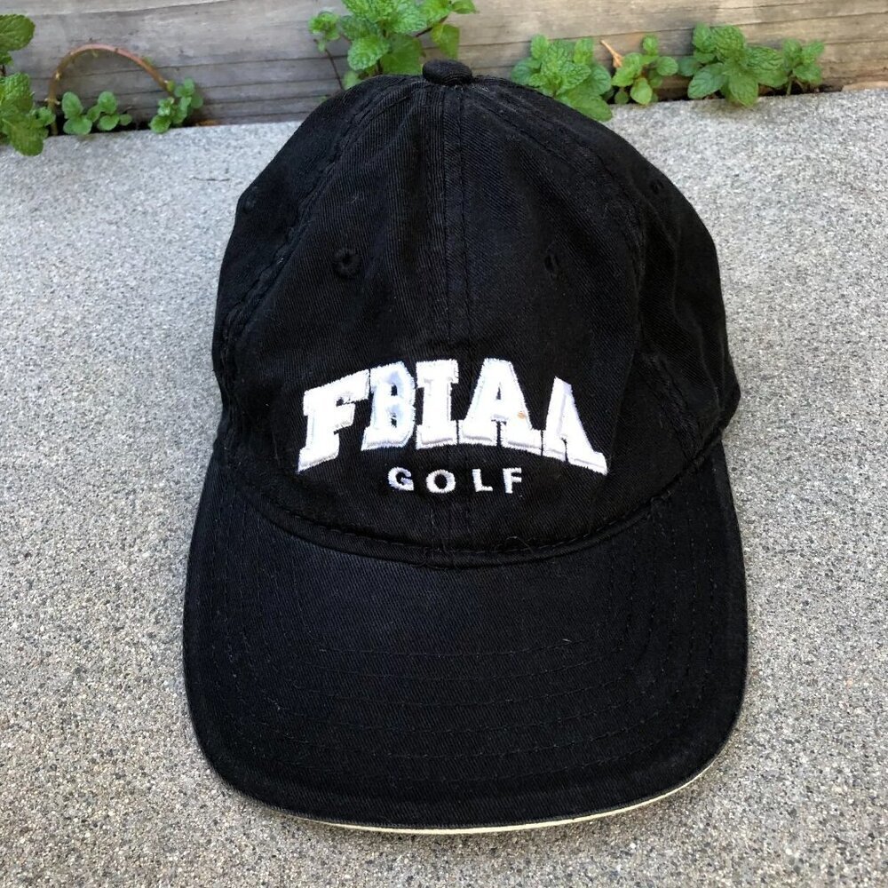 TRIANGLE SPORT HEADWEAR FBIAA Golf Hat Men's Black Adjustable Cap Adjustable​​​​